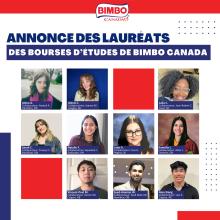 Découvrez les lauréats du programme de bourses d’études de Bimbo Canada